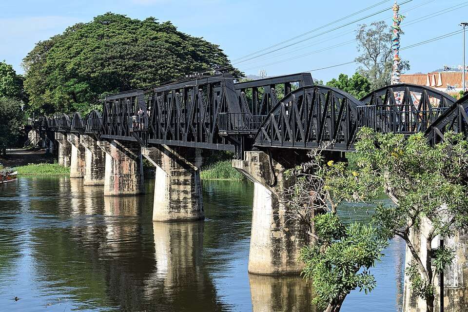 The Death Railway bridge over the Khwae Yai river, Kanchanaburi